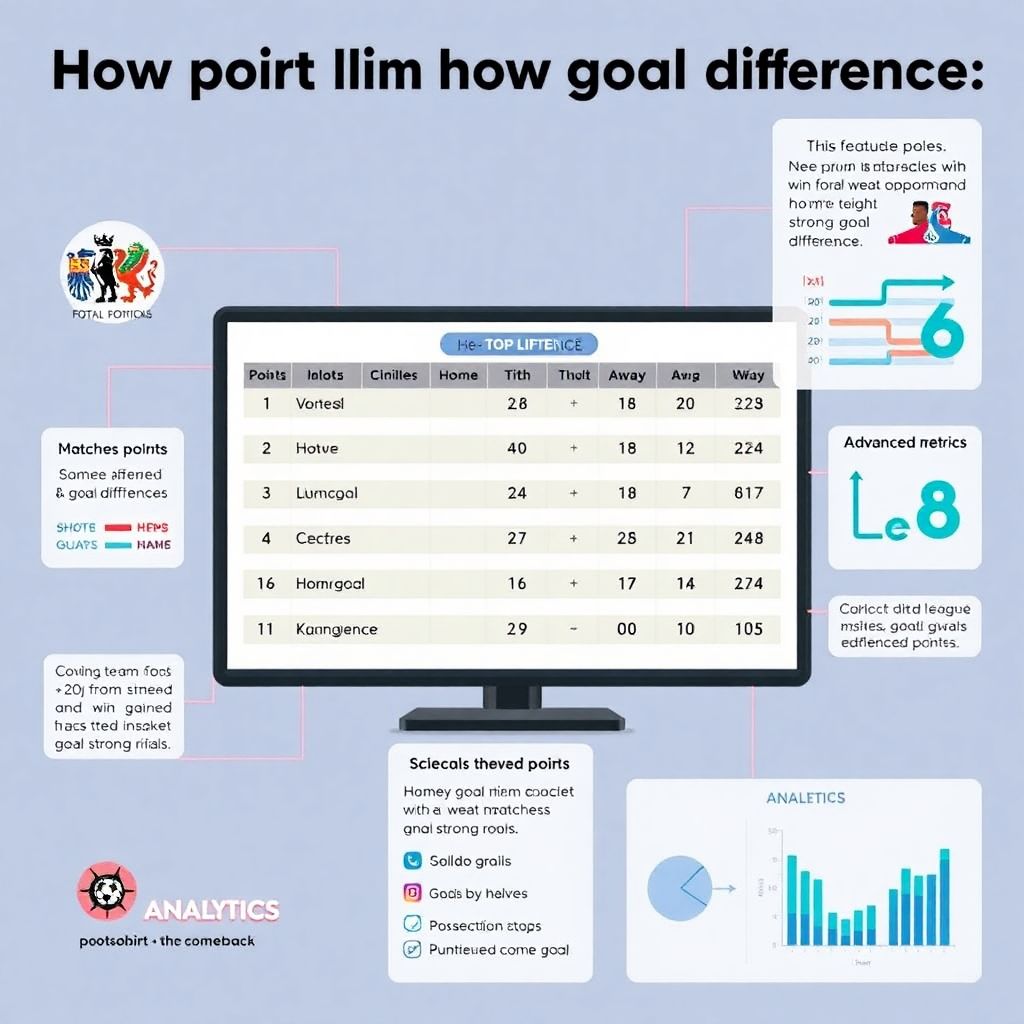 Сравнение лидеров по очкам и разнице мячей в турнирной таблице